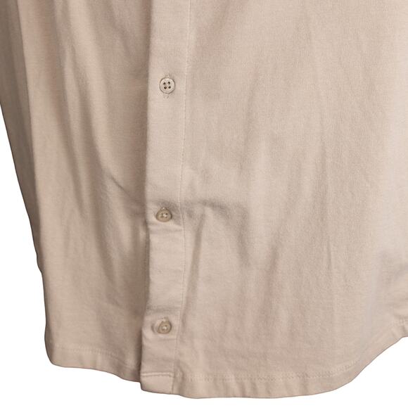 ASOS Design Mens Tan Knit High Neck Button Down Shirt M - Picture 3 of 7